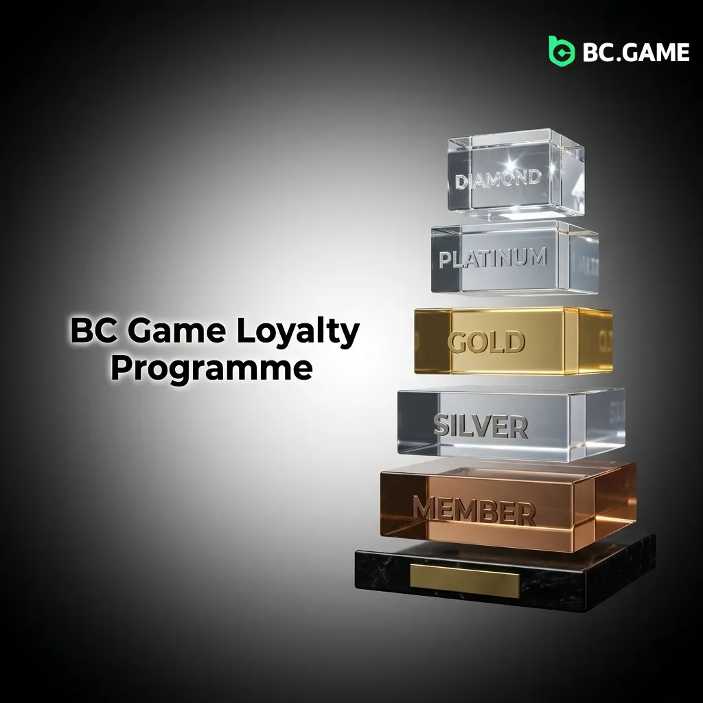 BC Game loyalty programme VIP tiers with 60 levels, XP rewards, rakeback, cashback up to 20%, and dedicated VIP host access