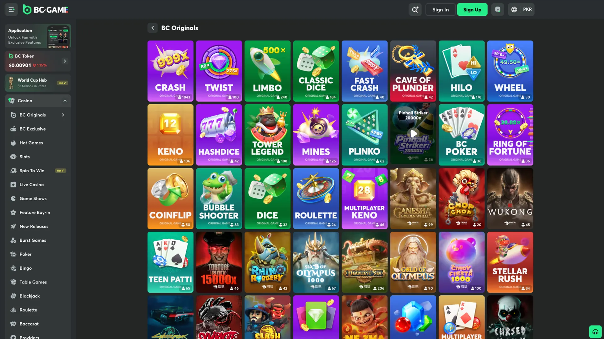 The best slots available on the BC Game website.